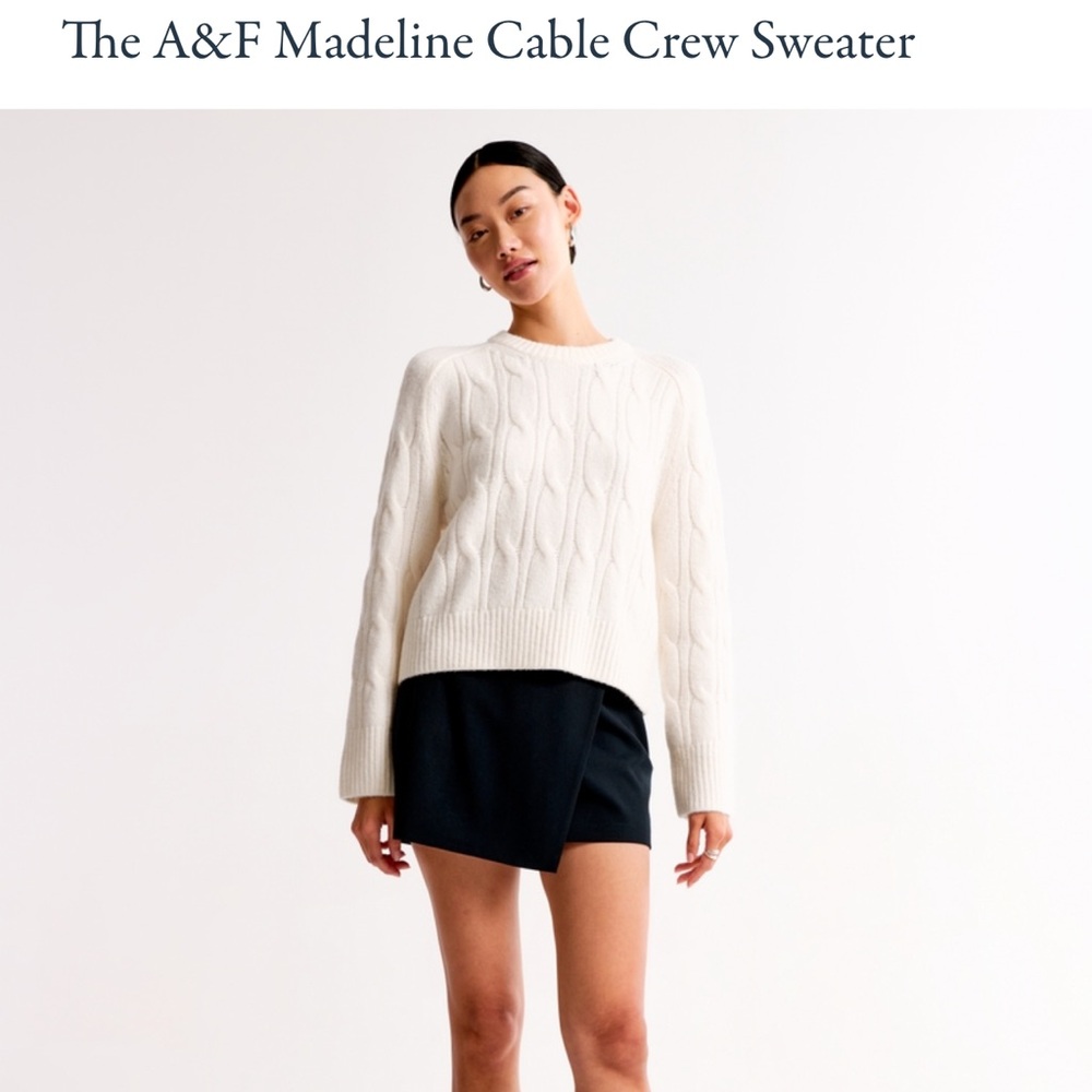 Abercrombie Cream Cable Knit Sweater